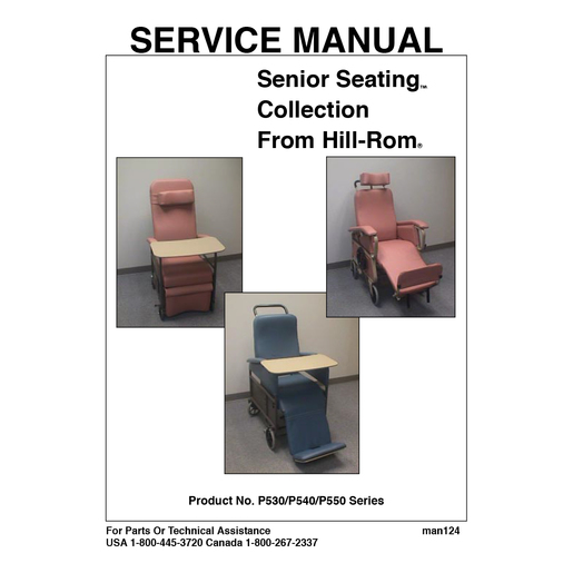 Service Manual, Senior Seating Collec